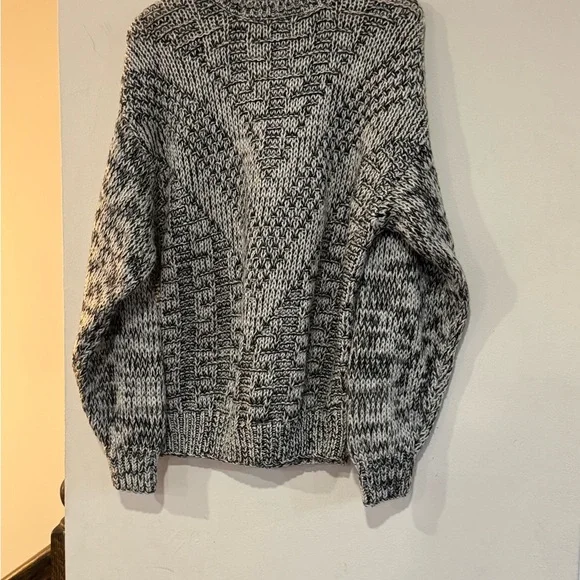 Vintage Tomato Chunky Knit Sweater Gray Black Marled Oversized* L|Xl - Picture 3 of 5